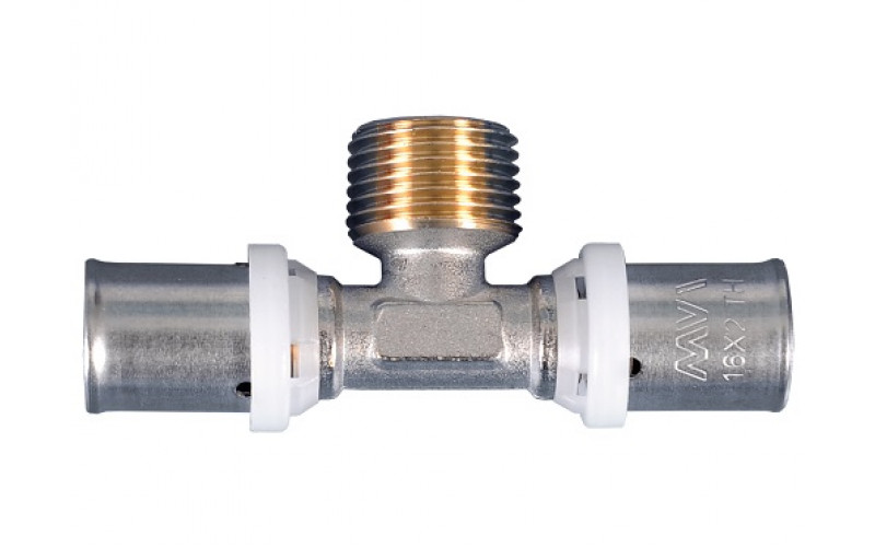 Пресс-фитинг тройник с переходом на наружную резьбу MVI 20x1/2"x20